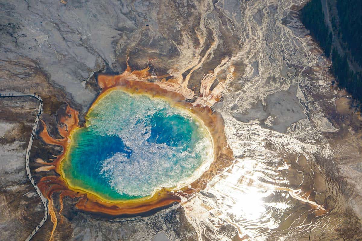 Helicopter tour with Rocky Mountain Rotors to view the Grand Prismatic Spring