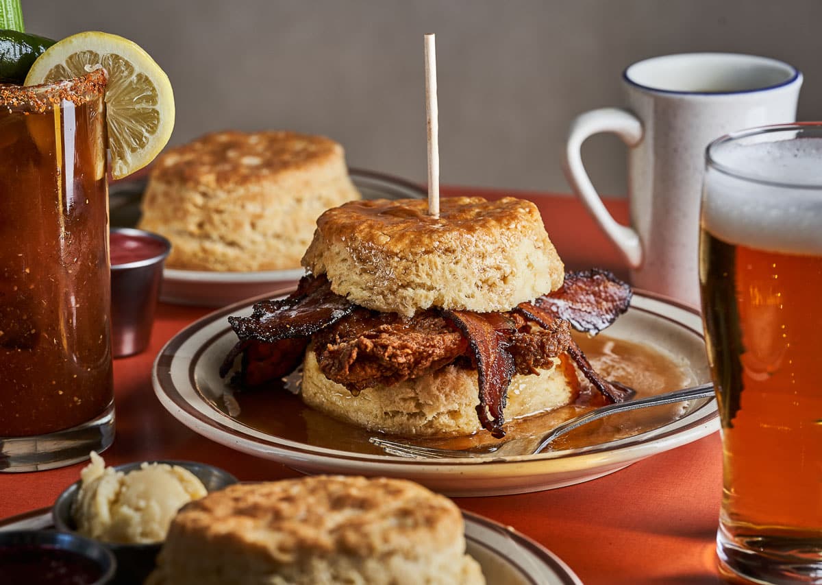 Huge breakfast biscuits the size of a small basketball