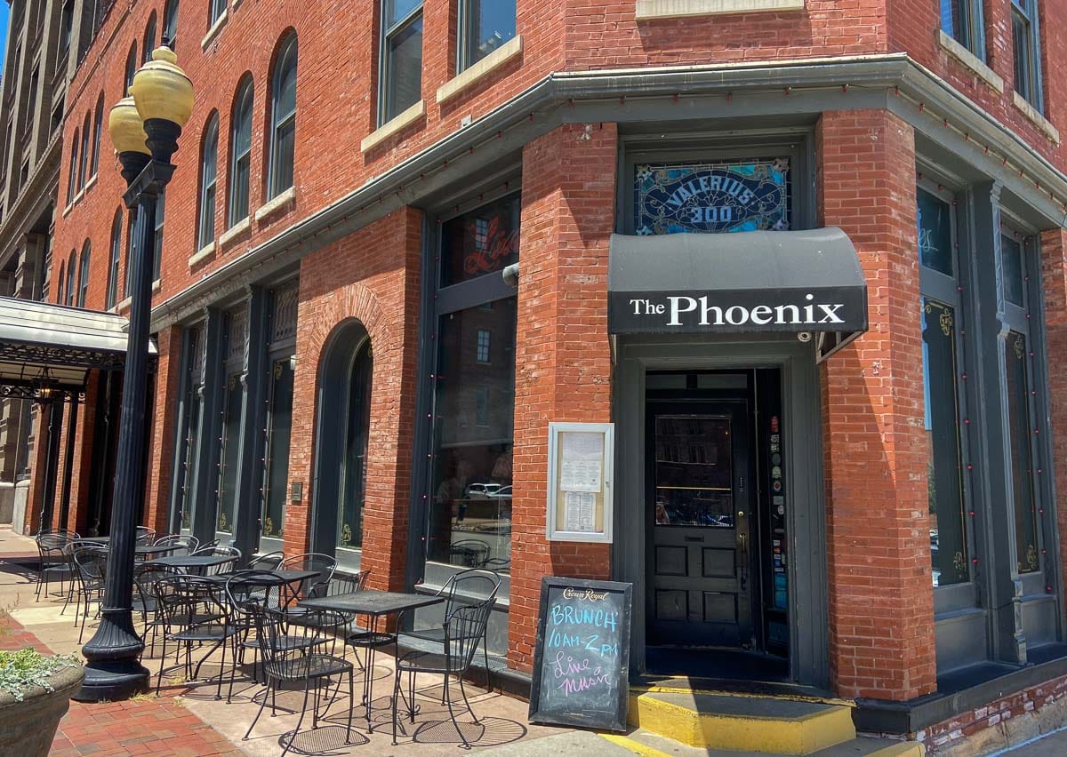 A sunny day in downtown Kansas City outside The Phoenix